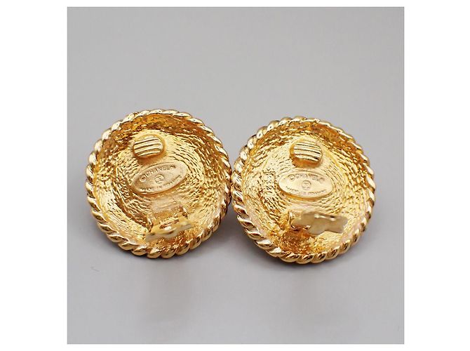 Chanel Vintage Round Chain Clip-On Metal with Faux Pearl Golden - Ansicht 2