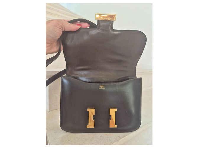 Borsa a mano Hermès Constance 23 in pelle Box marrone Marrone scuro - vista 13