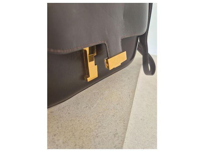 Borsa a mano Hermès Constance 23 in pelle Box marrone Marrone scuro - vista 3