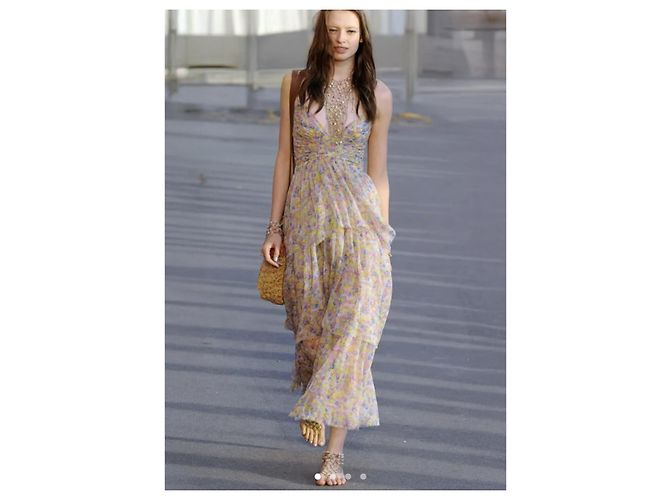 Chanel Abendkleid, Modell Polka Doty Multicolor Mehrfarben Beige - Ansicht 2