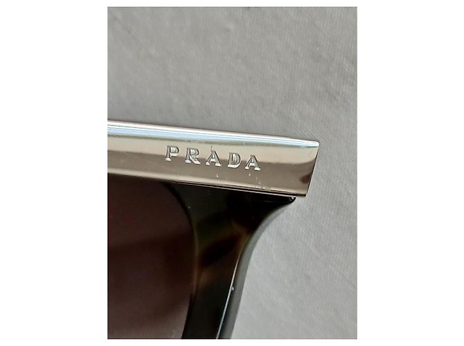 Occhiali da sole Prada con logo e aste argentate Multicolore - vista 3