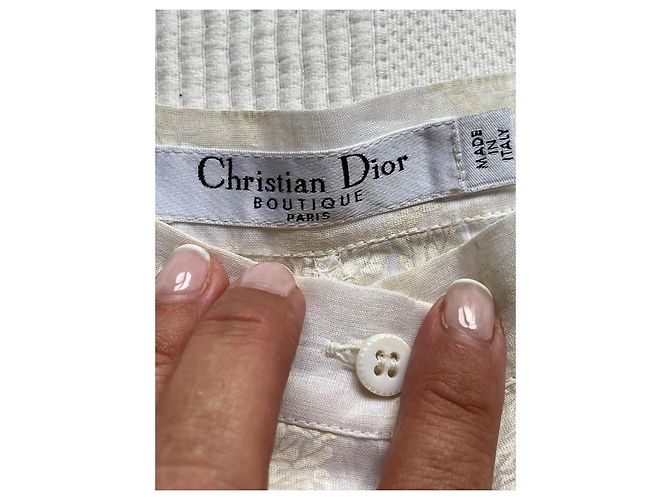 Dior Monogramm Mini-Shorts Ecru Spitze Baumwolle Roh - Ansicht 12