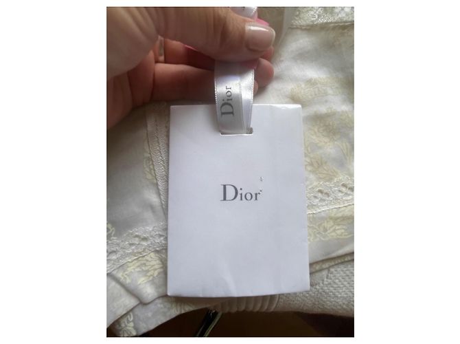 Dior Monogramm Mini-Shorts Ecru Spitze Baumwolle Roh - Ansicht 15
