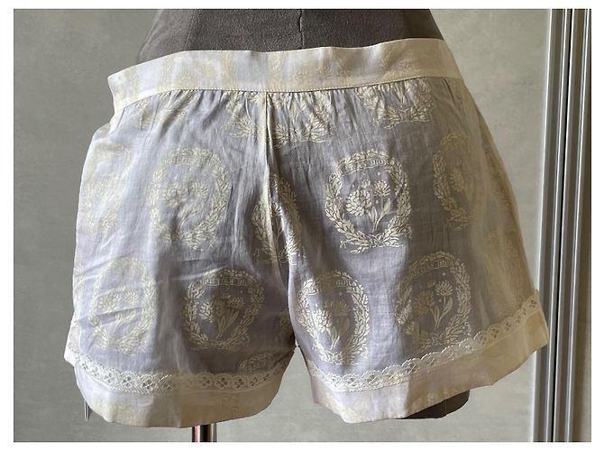 Dior Monogramm Mini-Shorts Ecru Spitze Baumwolle Roh - Ansicht 9