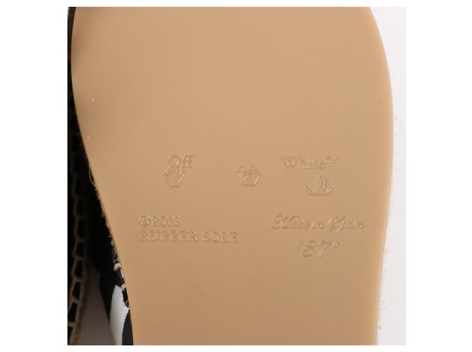 Off White OFF-WHITE Stripes Flat Espadrillas in Black and White Diagonals, Size 37 EU - view 10