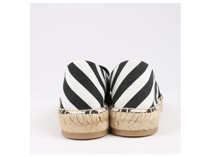 Off White OFF-WHITE Stripes Flat Espadrillas in Black and White Diagonals, Size 37 EU - view 6