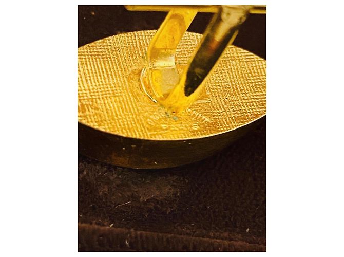 Gemelli Paco Rabanne Logo in Metallo Dorato e Resina Marrone Gold hardware - vista 6