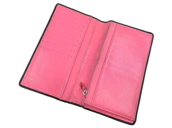 Billetera larga bifold Chanel Cambon Line A26717 Negro - vista 3