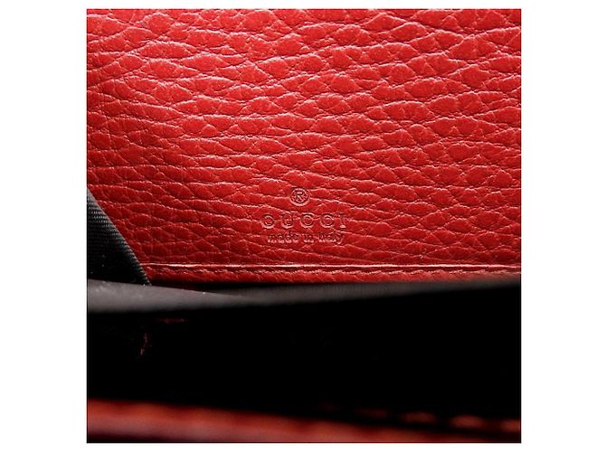 Cartera larga de cuero Gucci GG Marmont roja - vista 10