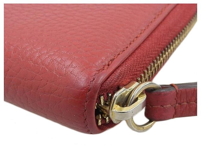 Cartera larga de cuero Gucci GG Marmont roja - vista 5