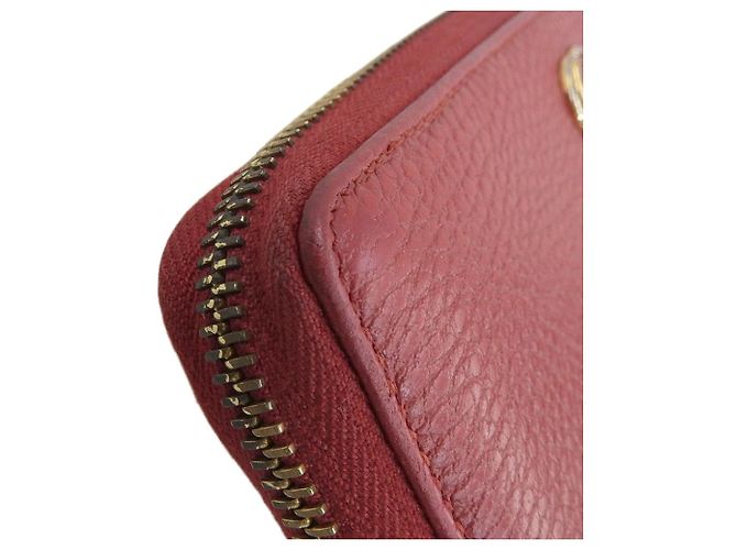 Cartera larga de cuero Gucci GG Marmont roja - vista 9