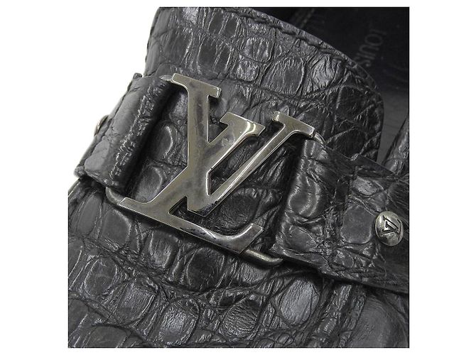 Mocassini in coccodrillo Monte Carlo Louis Vuitton Nero - vista 6