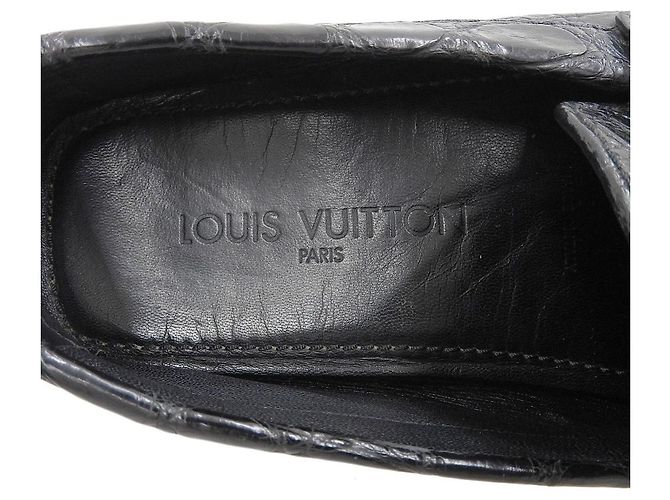 Mocassini in coccodrillo Monte Carlo Louis Vuitton Nero - vista 9
