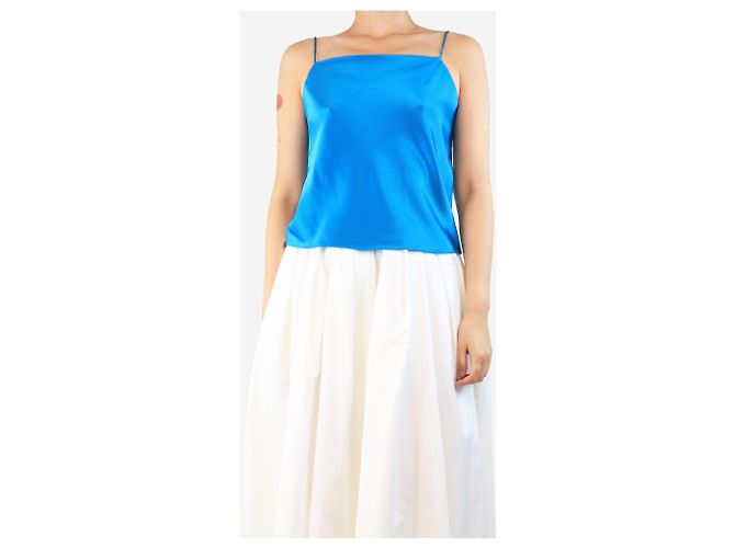 Alice + Olivia Blue satin cami top - size S - view 3