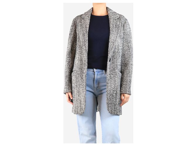 Isabel Marant Black wool-blend teddy coat - size UK 8 - view 3