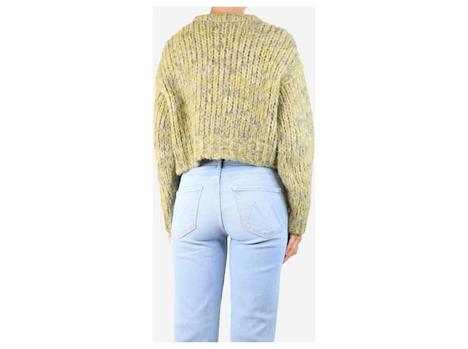 Frame Denim Kurzer Pullover mit Kabelstrick in Acid Green - Größe S Grün - Ansicht 2