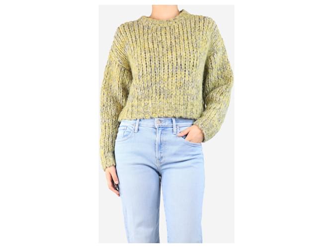 Frame Denim Kurzer Pullover mit Kabelstrick in Acid Green - Größe S Grün - Ansicht 3