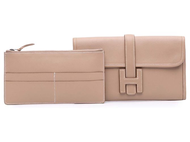 Hermès Jige Duo in pelle Swift marrone Beige - vista 9