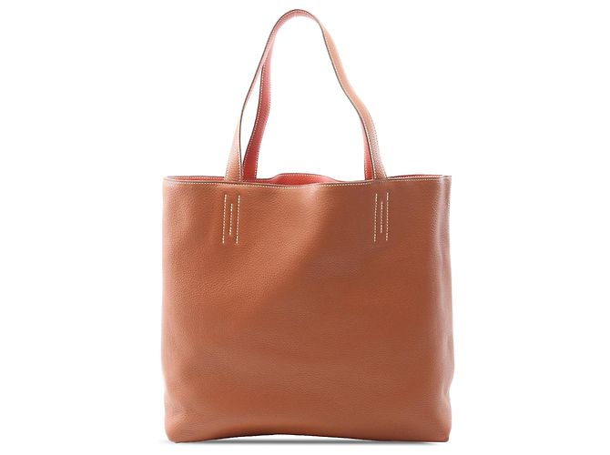 Hermès Borsa Double Sens 36 in Clemence Marrone Arancione - vista 3