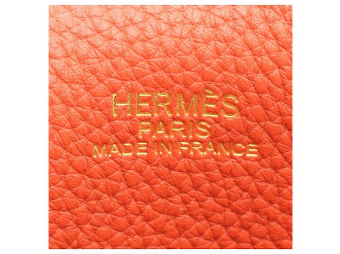 Hermès Borsa Double Sens 36 in Clemence Marrone Arancione - vista 5