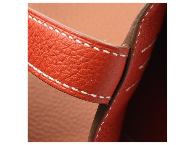 Hermès Borsa Double Sens 36 in Clemence Marrone Arancione - vista 7