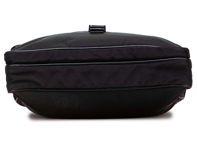 Prada Borsa a Tracolla Nera in Tessuto con Zip Nero - vista 3