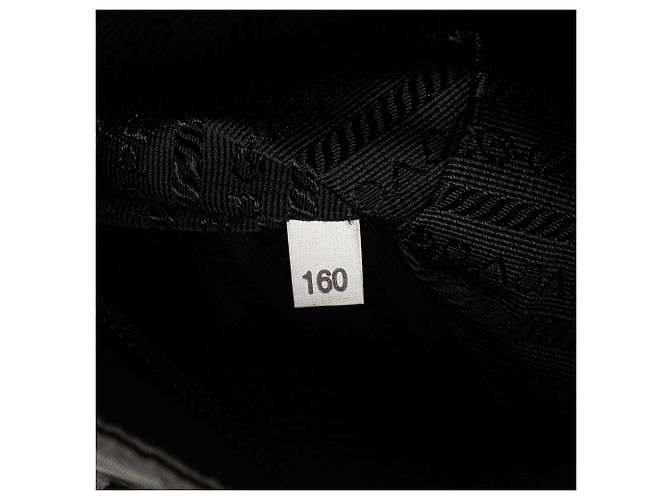 Prada Borsa a Tracolla Nera in Tessuto con Zip Nero - vista 9
