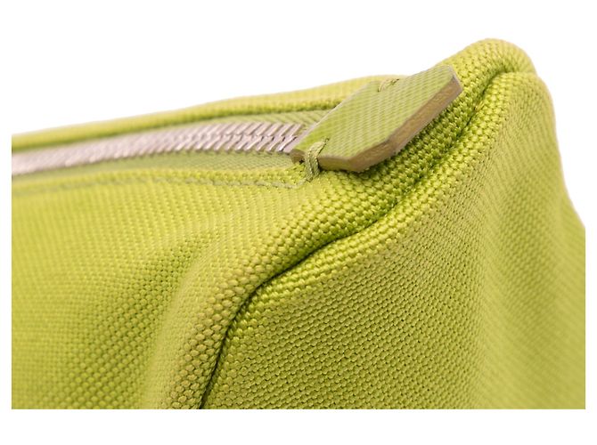 Clutch de muñeca de lona verde Canapa con logo triangular Prada Verde oliva - vista 7