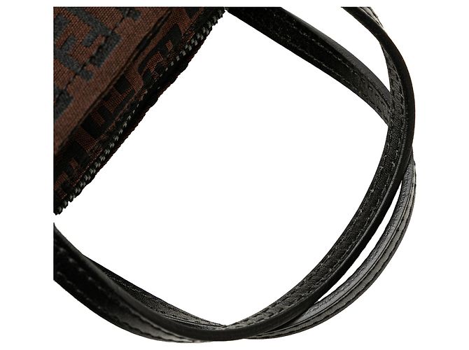 Fendi Braune Mini Zucchino Canvas Handtasche Dunkelbraun - Ansicht 10