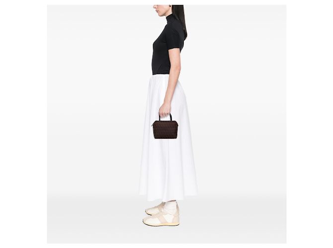 Fendi Braune Mini Zucchino Canvas Handtasche Dunkelbraun - Ansicht 11