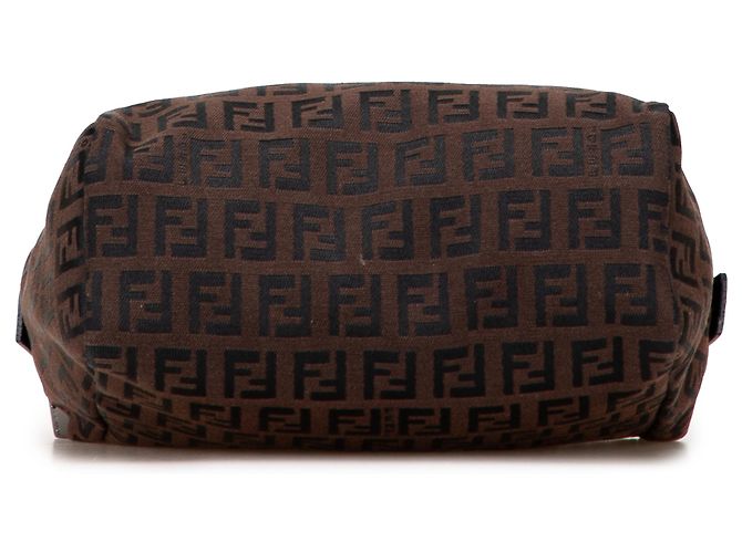 Fendi Braune Mini Zucchino Canvas Handtasche Dunkelbraun - Ansicht 3