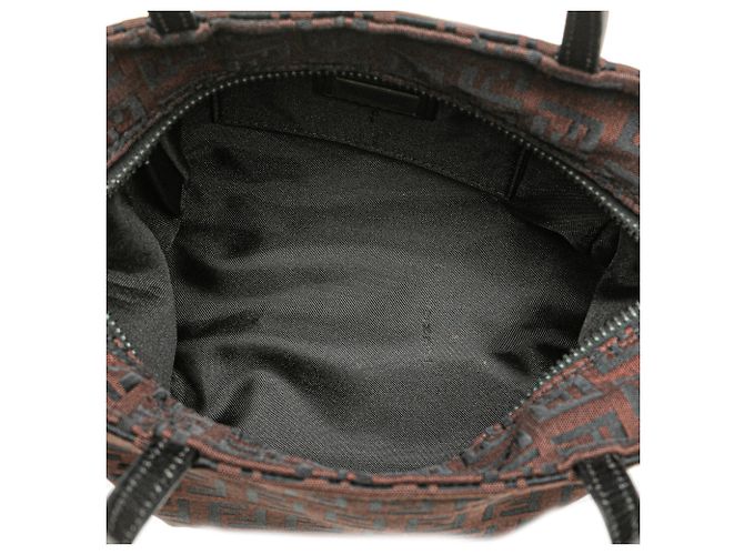 Fendi Braune Mini Zucchino Canvas Handtasche Dunkelbraun - Ansicht 4