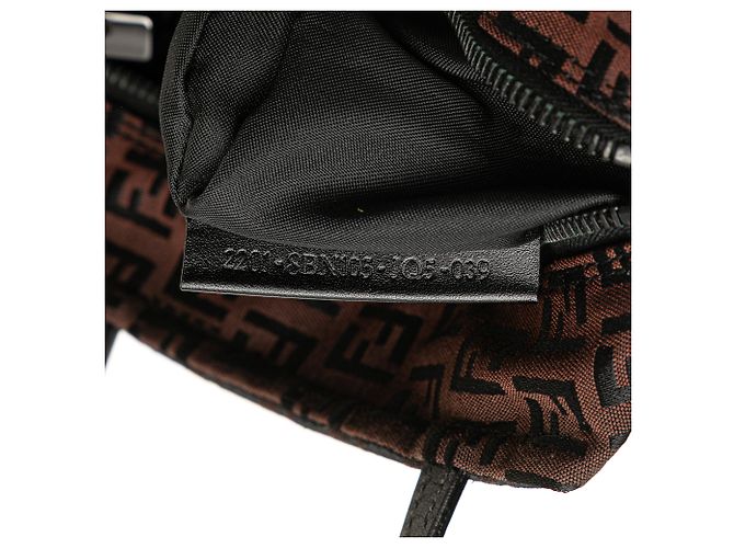 Fendi Braune Mini Zucchino Canvas Handtasche Dunkelbraun - Ansicht 5