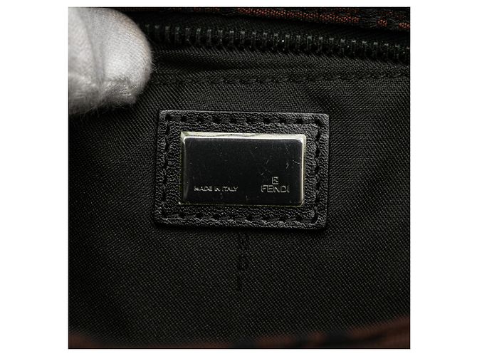 Fendi Braune Mini Zucchino Canvas Handtasche Dunkelbraun - Ansicht 6