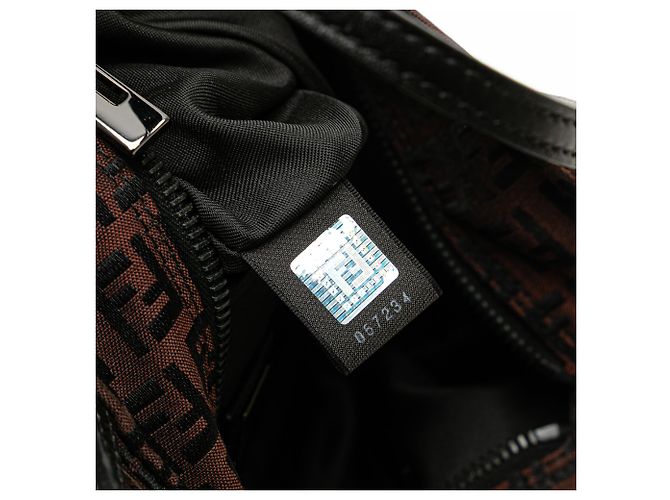 Fendi Braune Mini Zucchino Canvas Handtasche Dunkelbraun - Ansicht 7