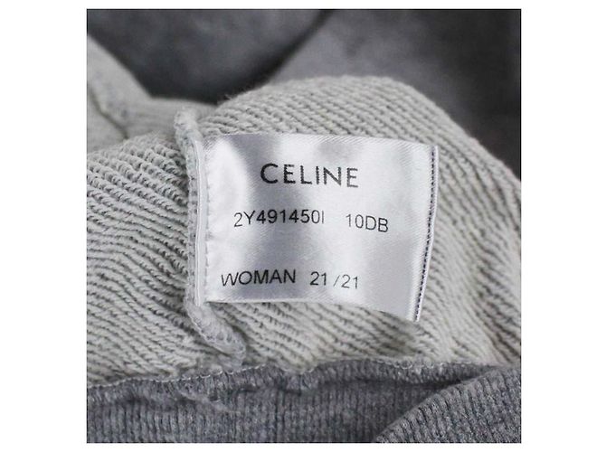 Sudadera oversized Céline gris con inscripción burdeos - vista 3