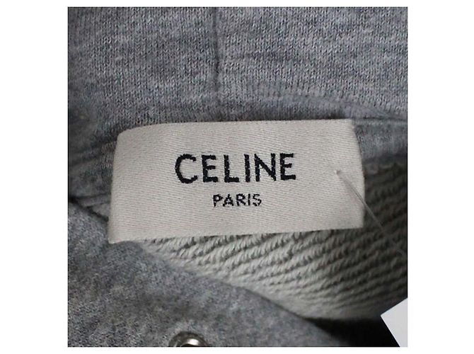 Sudadera oversized Céline gris con inscripción burdeos - vista 4
