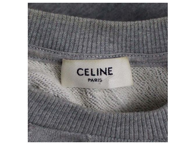 Sudadera Céline Triomphe gris con logo rojo - vista 4