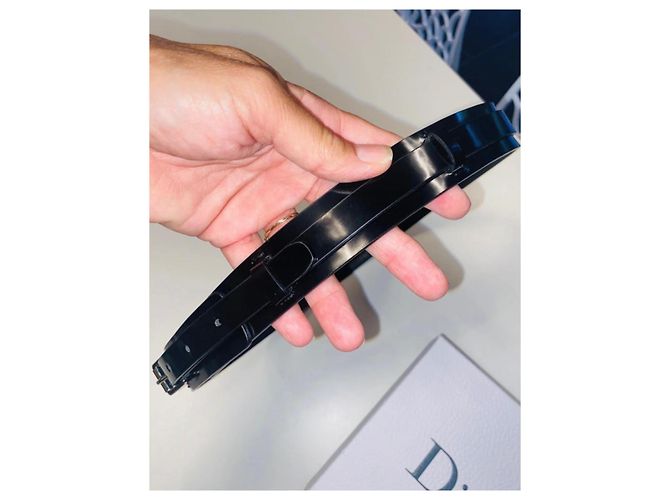 Christian Dior Gürtel aus schwarzem Lackleder - Ansicht 5