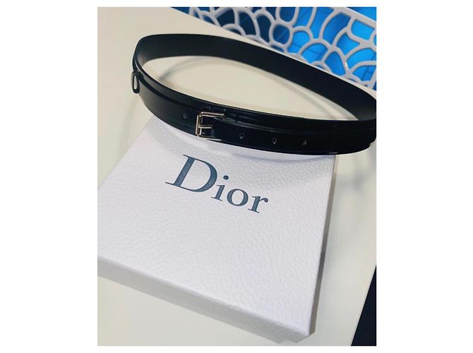 Christian Dior Gürtel aus schwarzem Lackleder - Ansicht 6