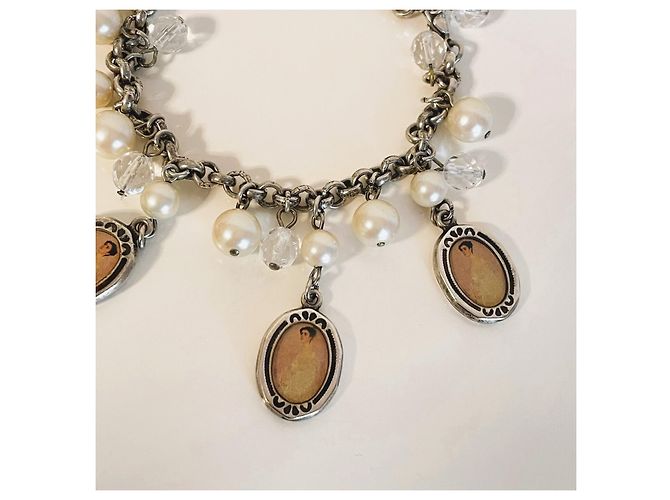 Pulsera vintage DOLCE & GABBANA con charms de camafeo de estilo victoriano Plata - vista 10