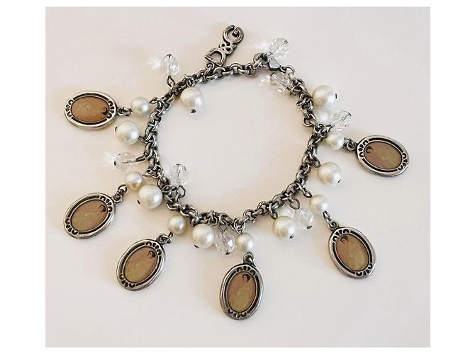 Pulsera vintage DOLCE & GABBANA con charms de camafeo de estilo victoriano Plata - vista 5