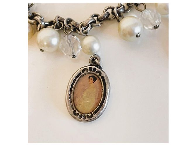 Pulsera vintage DOLCE & GABBANA con charms de camafeo de estilo victoriano Plata - vista 6