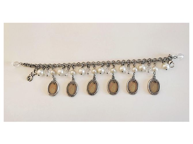 Pulsera vintage DOLCE & GABBANA con charms de camafeo de estilo victoriano Plata - vista 7
