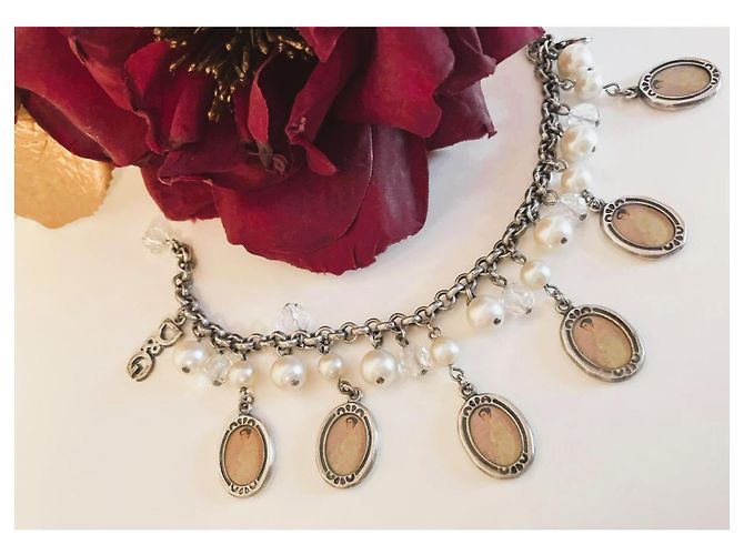 Pulsera vintage DOLCE & GABBANA con charms de camafeo de estilo victoriano Plata - vista 8