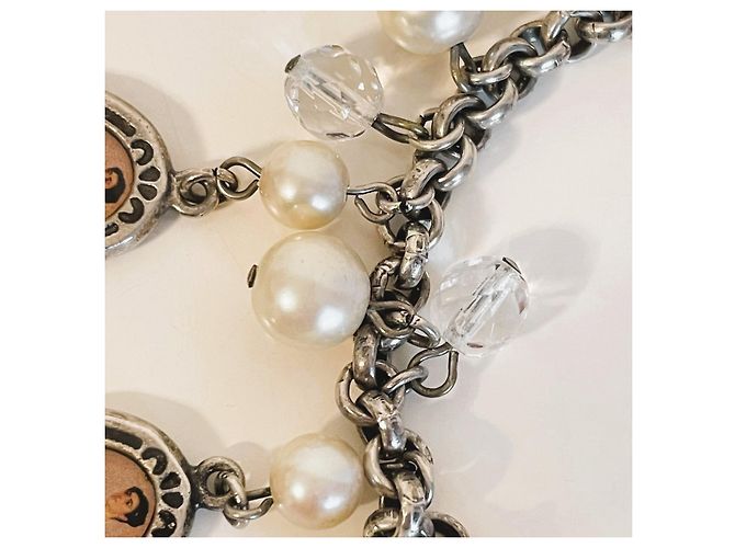 Pulsera vintage DOLCE & GABBANA con charms de camafeo de estilo victoriano Plata - vista 9
