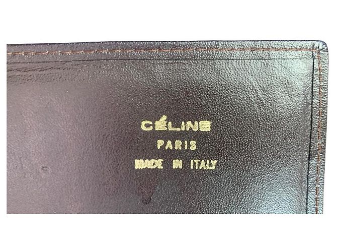 Vintage Céline long wallet in leather and suede Brown Dark brown - view 4