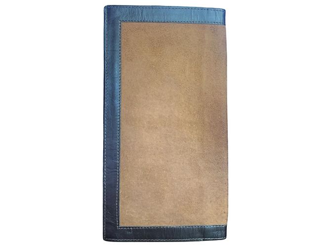 Vintage Céline long wallet in leather and suede Brown Dark brown - view 9