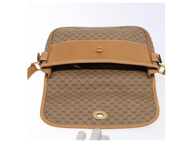 Gucci Bolso de Hombro Micro GG Supreme PVC Beige Dorado Auth ki5939 - vista 10