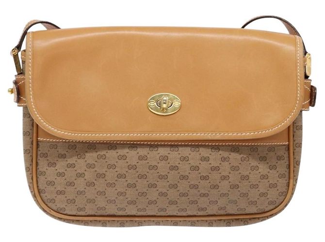Gucci Bolso de Hombro Micro GG Supreme PVC Beige Dorado Auth ki5939 - vista 13